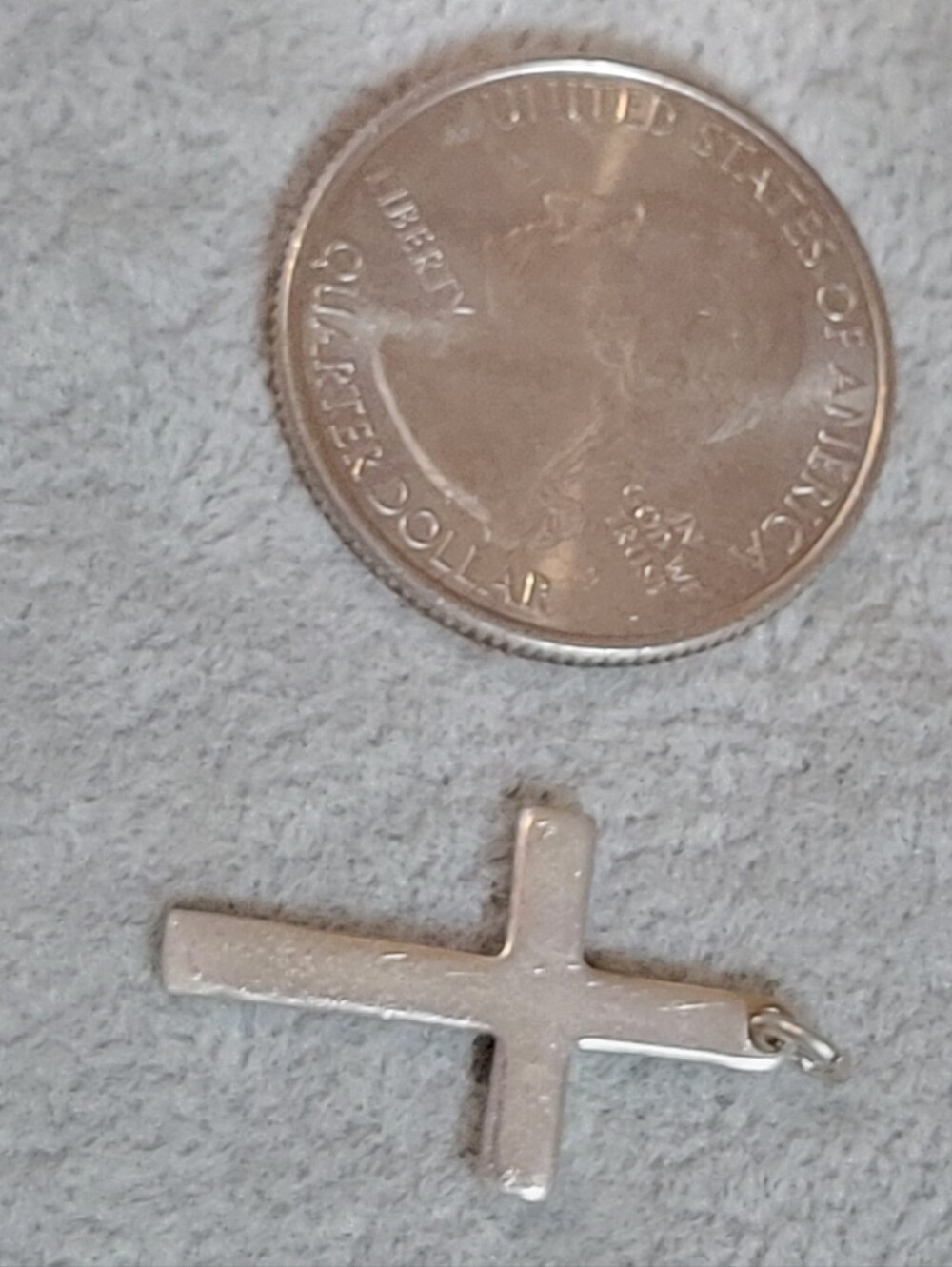Vintage Chapel Sterling Silver Minimalist Cross Pendant Charm